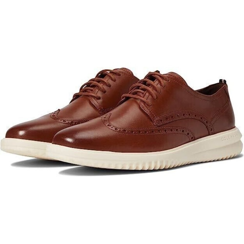 Cole Haan Grand Wingtip Oxford British Tan C36939 Shoes Men's Size 9.5 New !!!!!